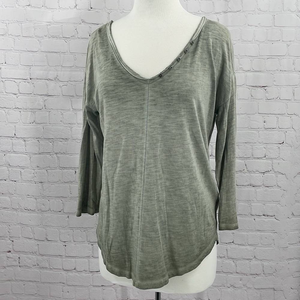 Olive Green V-Neck Women's Top Maurices M